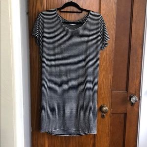 Everlane T shirt dress, striped.